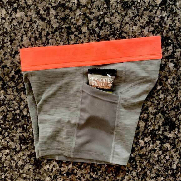 EUC Nike Pro 3 inch Training Shorts, Size Small, Grey/Orange - Picture 3 of 9